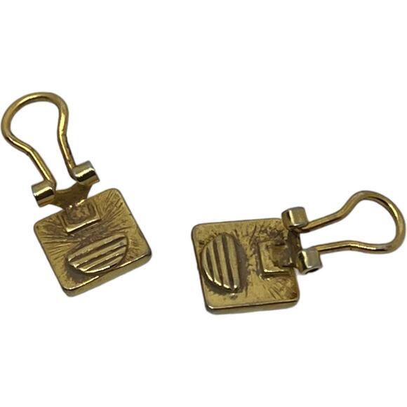 Black and Gold 90s Square Clip-On Earrings - Good Condition - Picture 8 of 8